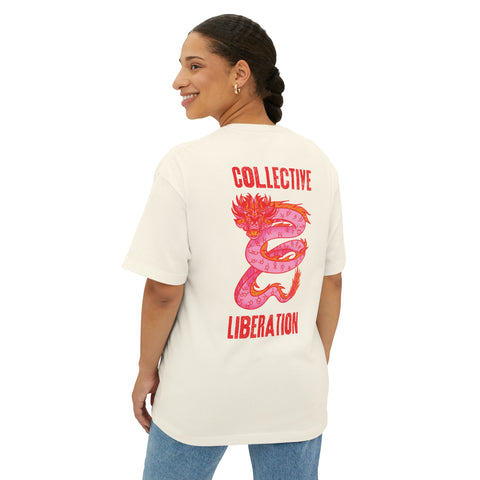 Collective Liberation Dragon Unisex Oversized Boxy Tee - moonymade