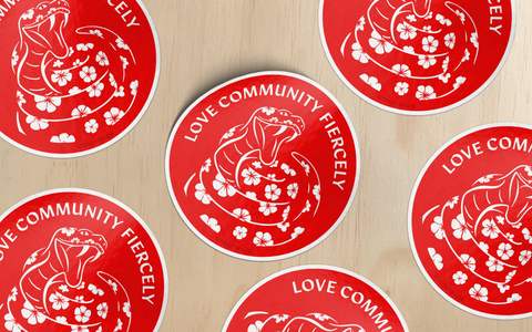 Love Community Fiercely Snake Vinyl Sticker