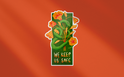 LA Fire Snake & Poppy Fundraiser Sticker