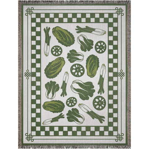 Lotus Eat Our Greens Woven Blanket - moonymade