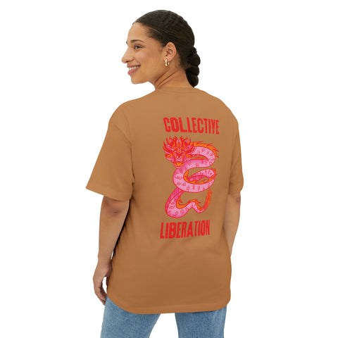 Collective Liberation Dragon Unisex Oversized Boxy Tee - moonymade