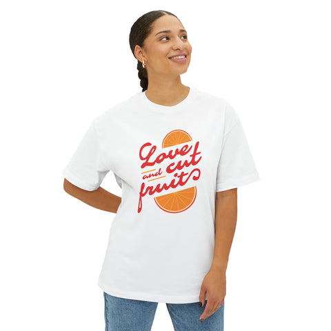 Love and Cut Fruit Unisex Oversized Boxy Tee - moonymade