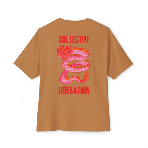 Collective Liberation Dragon Unisex Oversized Boxy Tee - moonymade