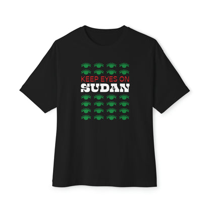 Keep Eyes on Sudan Unisex Oversized Boxy Tee - moonymade