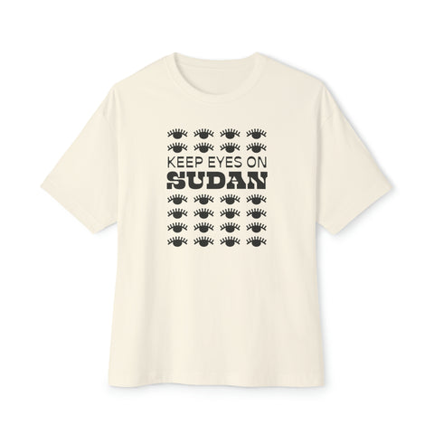 Keep Eyes on Sudan Unisex Oversized Boxy Tee - moonymade