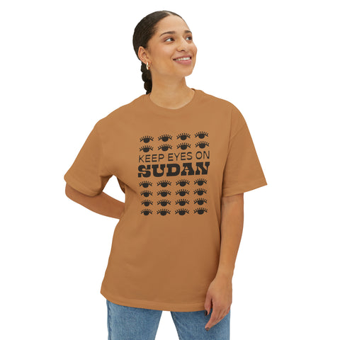 Keep Eyes on Sudan Unisex Oversized Boxy Tee - moonymade