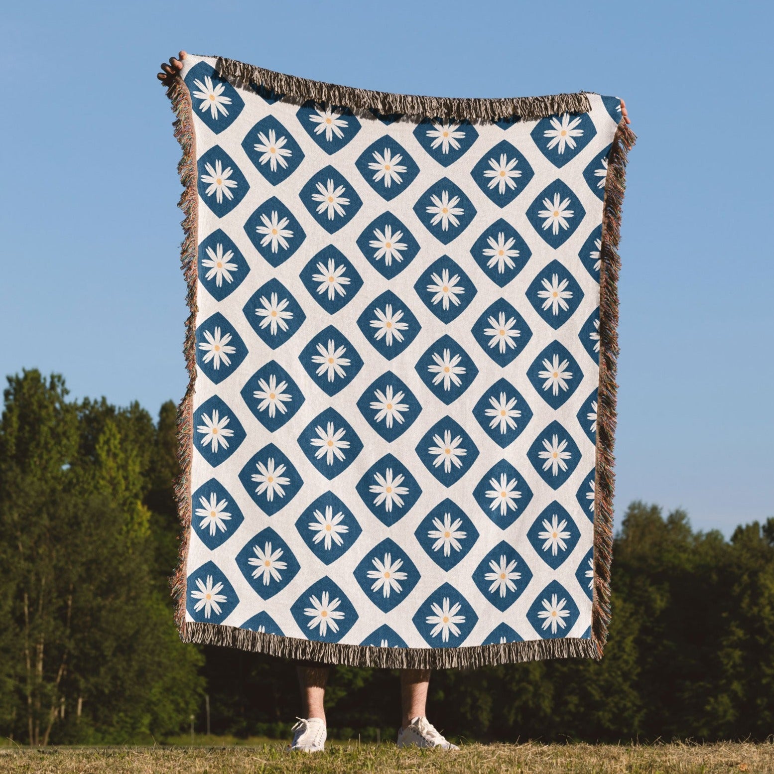 Diamond Daisy Woven Blanket - moonymade