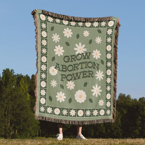 Grow Abortion Power Green Woven Blanket - moonymade