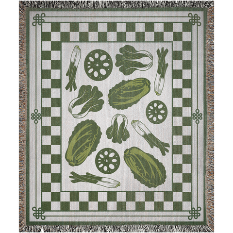 Lotus Eat Our Greens Woven Blanket - moonymade