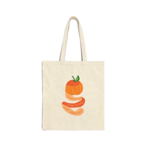 Community Care is My Love Language Cotton Canvas Tote Bag - moonymade