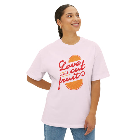 Love and Cut Fruit Unisex Oversized Boxy Tee - moonymade