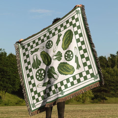 Lotus Eat Our Greens Woven Blanket - moonymade