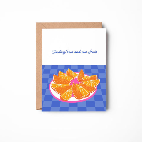 Sending Love and Cut Fruit Greeting Card - moonymade