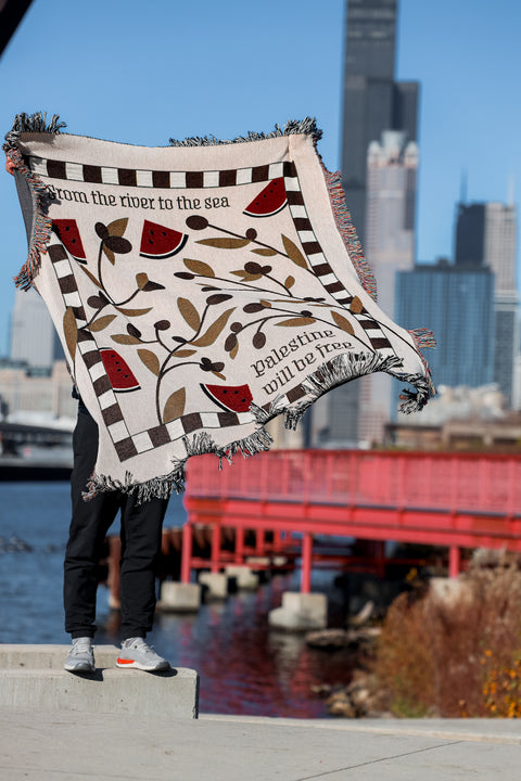 Free Palestine Woven Blanket - moonymade