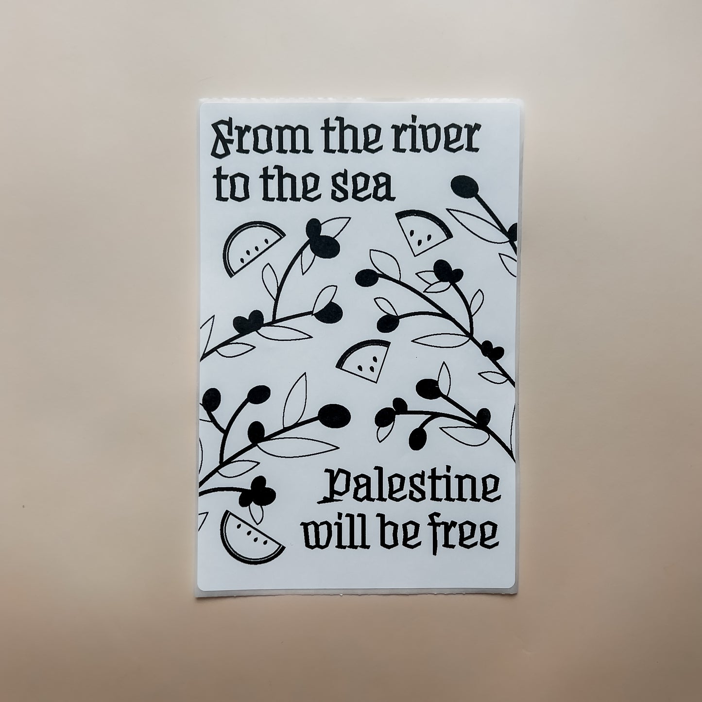 From the River to the Sea Palestine Solidarity Protest Sticker - Digital File - moonymade