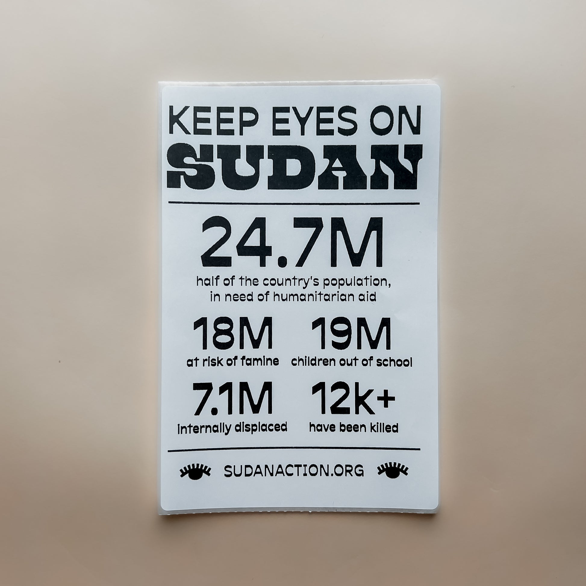 Sudan in Numbers Protest Sticker - Digital File - moonymade