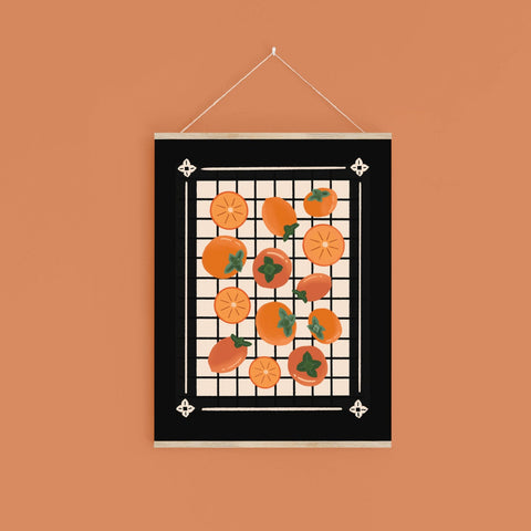 Auspicious Autumn Persimmon Print - moonymade