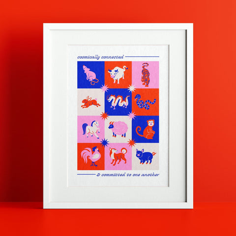 Cosmically Connected Chinese Zodiac Print