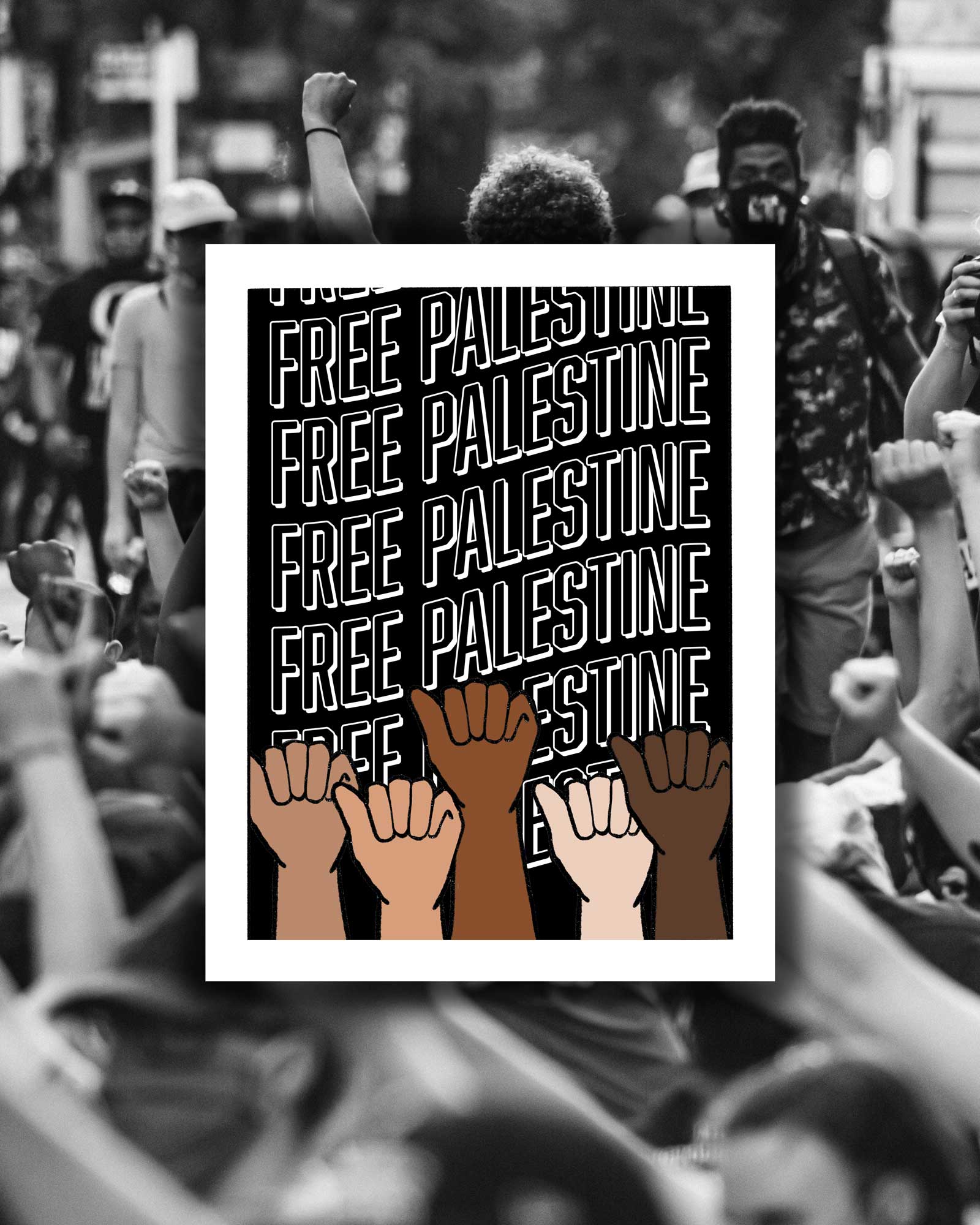 Free Palestine Digital Protest Print - moonymade