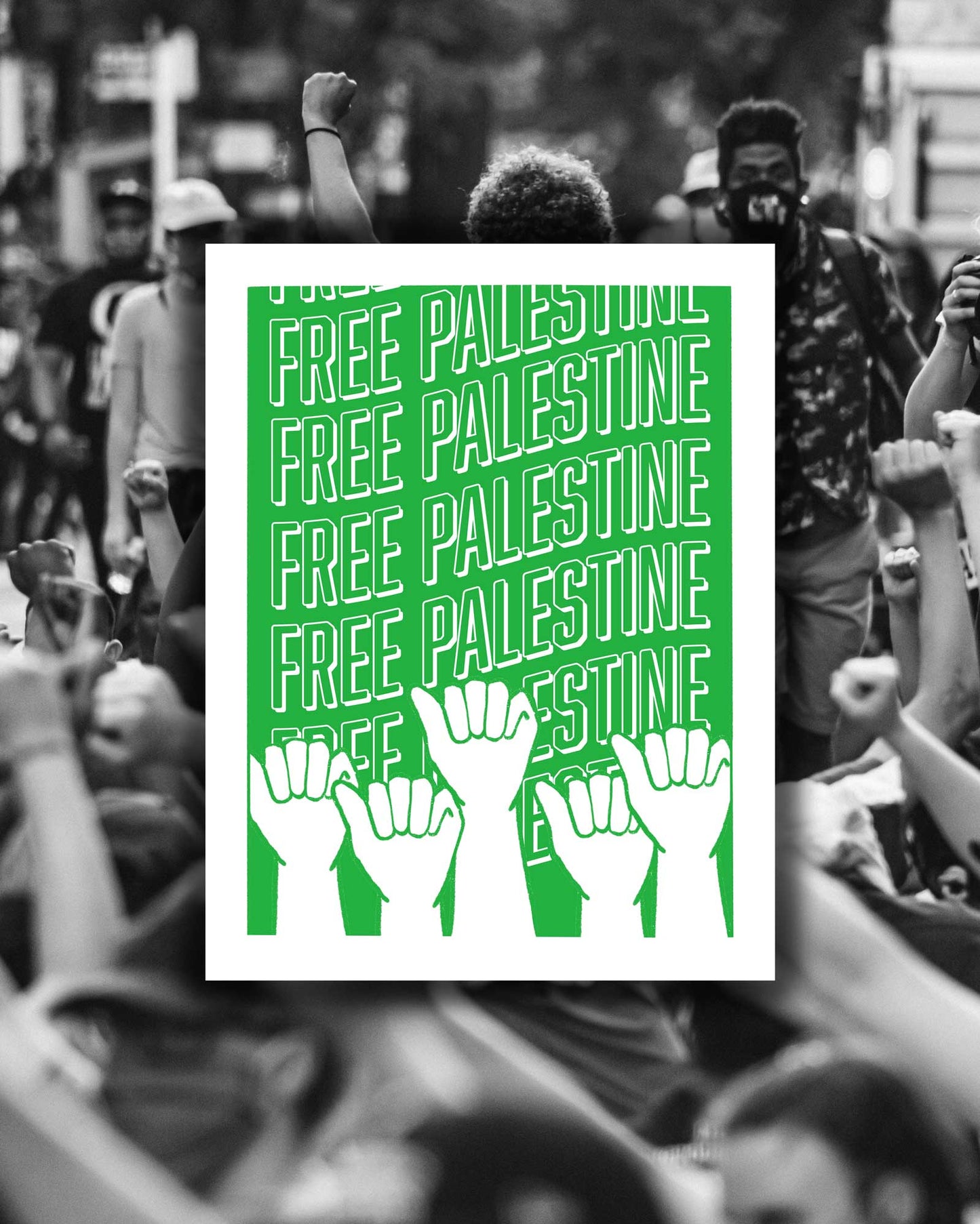 Free Palestine Digital Protest Print - moonymade