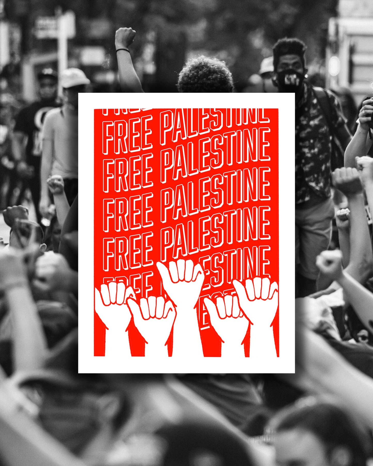 Free Palestine Digital Protest Print - moonymade