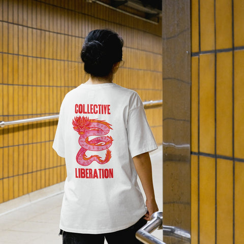 Collective Liberation Dragon Unisex Oversized Boxy Tee - moonymade