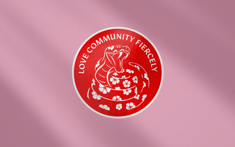 Love Community Fiercely Snake Vinyl Sticker