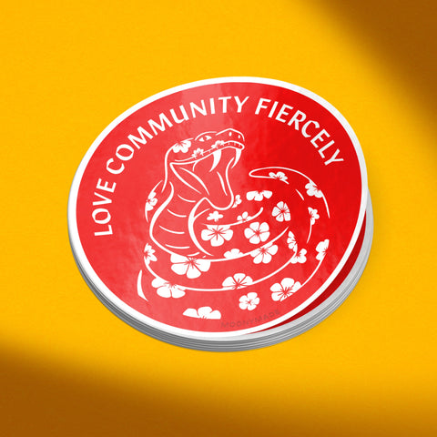 Love Community Fiercely Snake Vinyl Sticker