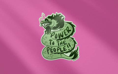 Power to the People Dragon Vinyl Sticker