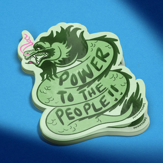 Power to the People Dragon Vinyl Sticker