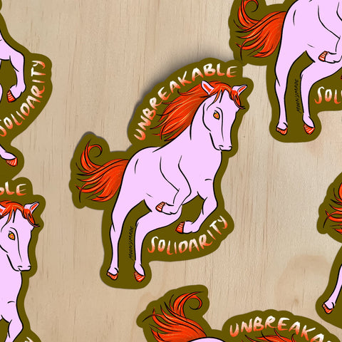 Unbreakable Solidarity Horse Vinyl Sticker