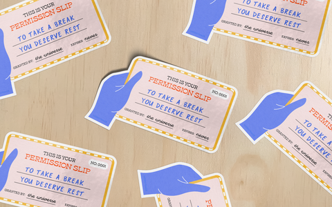 Permission Slip to Rest Sticker