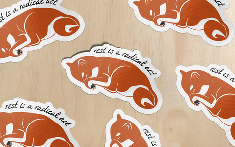 Rest is a Radical Act Shiba Sticker