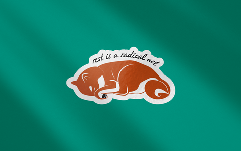 Rest is a Radical Act Shiba Sticker