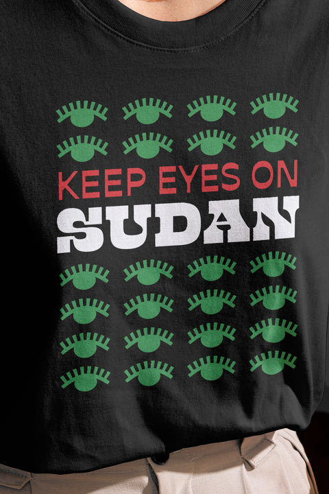 Keep Eyes on Sudan Unisex Oversized Boxy Tee - moonymade