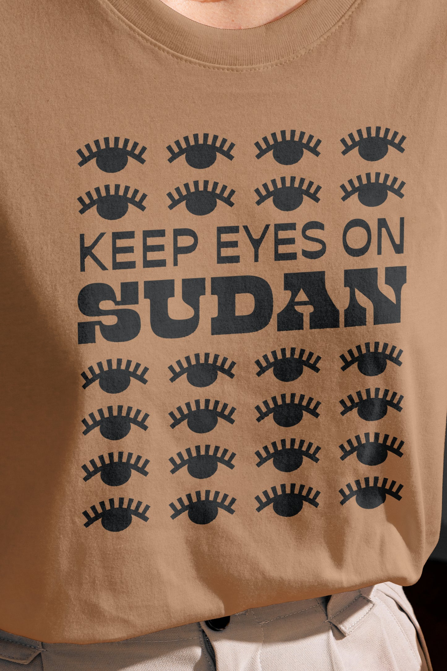 Keep Eyes on Sudan Unisex Oversized Boxy Tee - moonymade