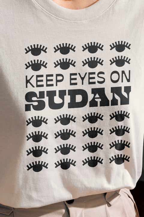 Keep Eyes on Sudan Unisex Oversized Boxy Tee - moonymade