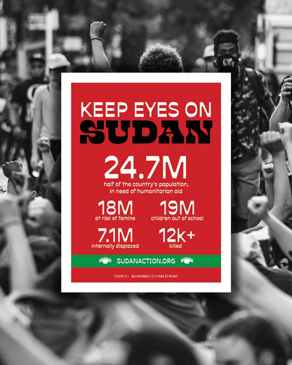 Sudan In Numbers Digital Protest Print - moonymade