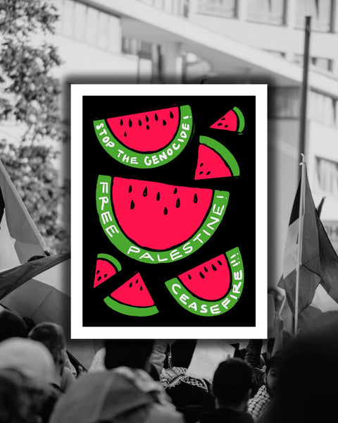 Watermelon Free Palestine Digital Protest Print - moonymade