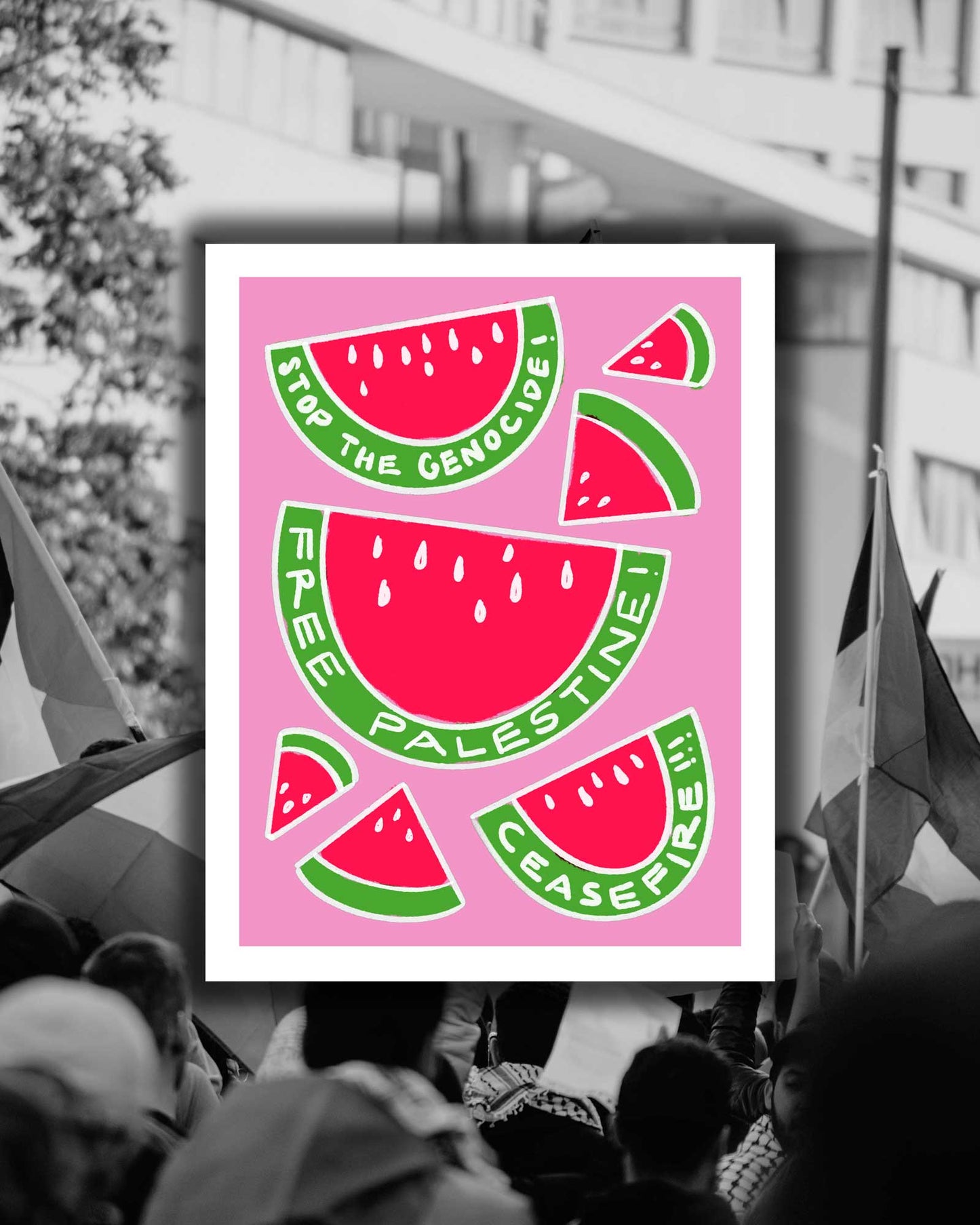 Watermelon Free Palestine Digital Protest Print
