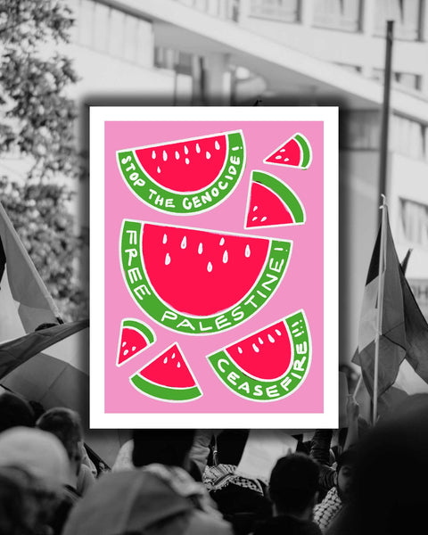 Watermelon Free Palestine Digital Protest Print - moonymade