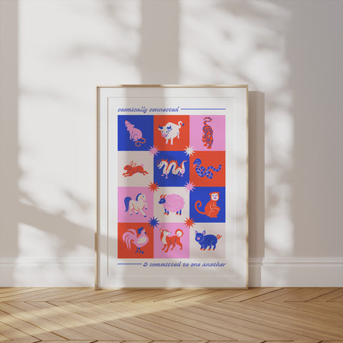 Cosmically Connected Chinese Zodiac Print