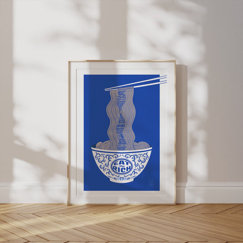Eat the Rich Mun Shou Longeveity Noodle Print